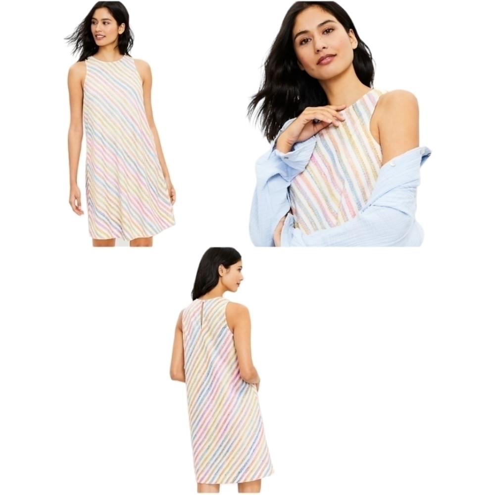 NWT Lou & Grey Rainbow Strip Dress Size M